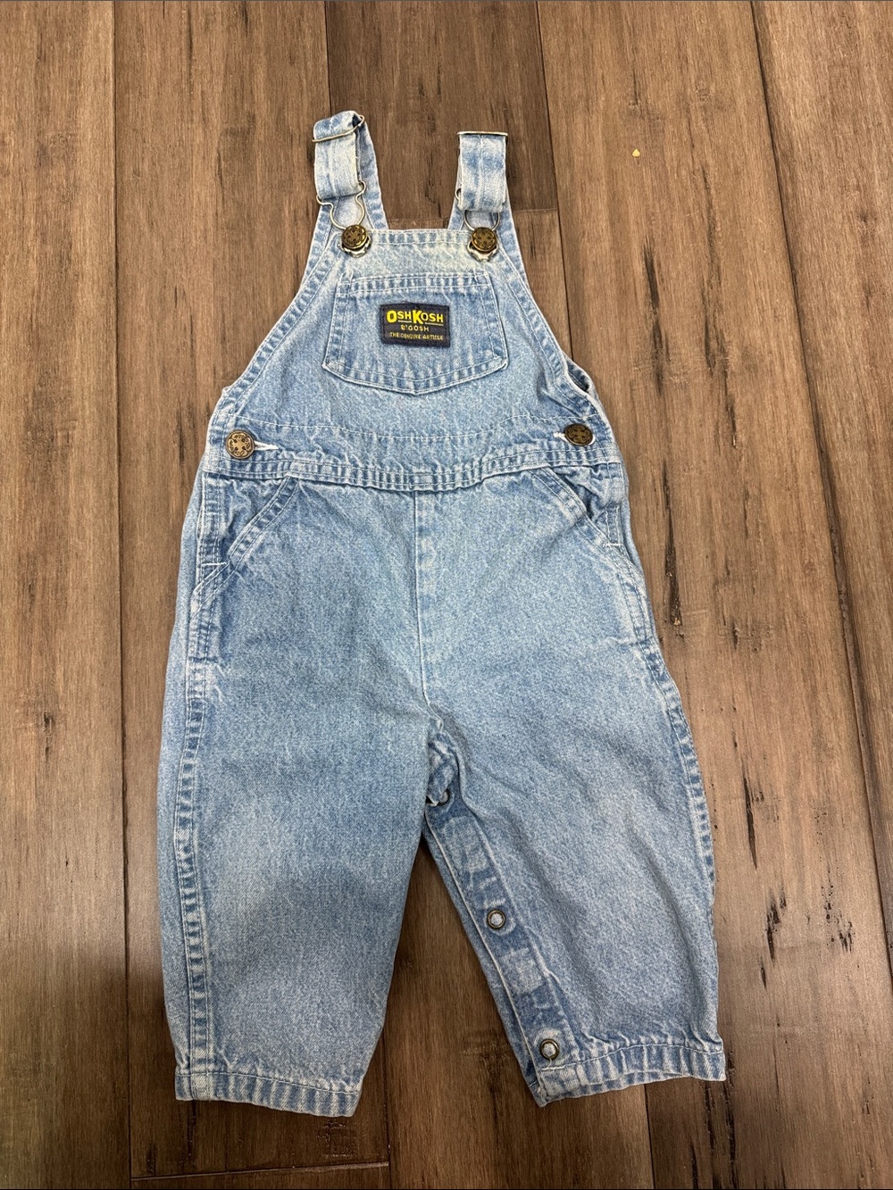 Vintage OshKosh B'gosh made in USA Light Wash Denim Overalls for Kids